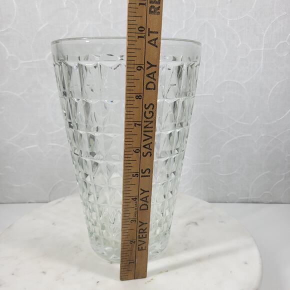 VTG EO Brody Vase 10" Tall Clear Pressed Glass Thick Heavy Cleveland Ohio - Picture 8 of 9